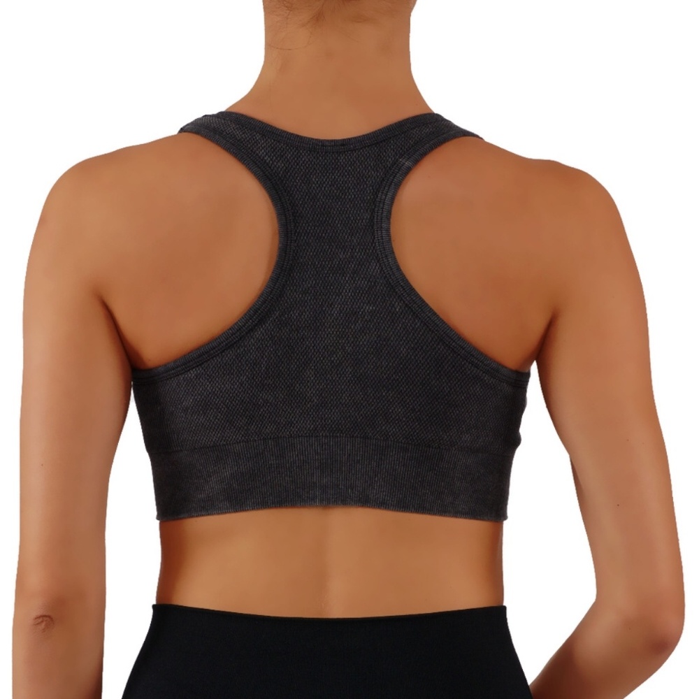 Black Yoga Top Comfort Sports Bra - Picture 3 of 3